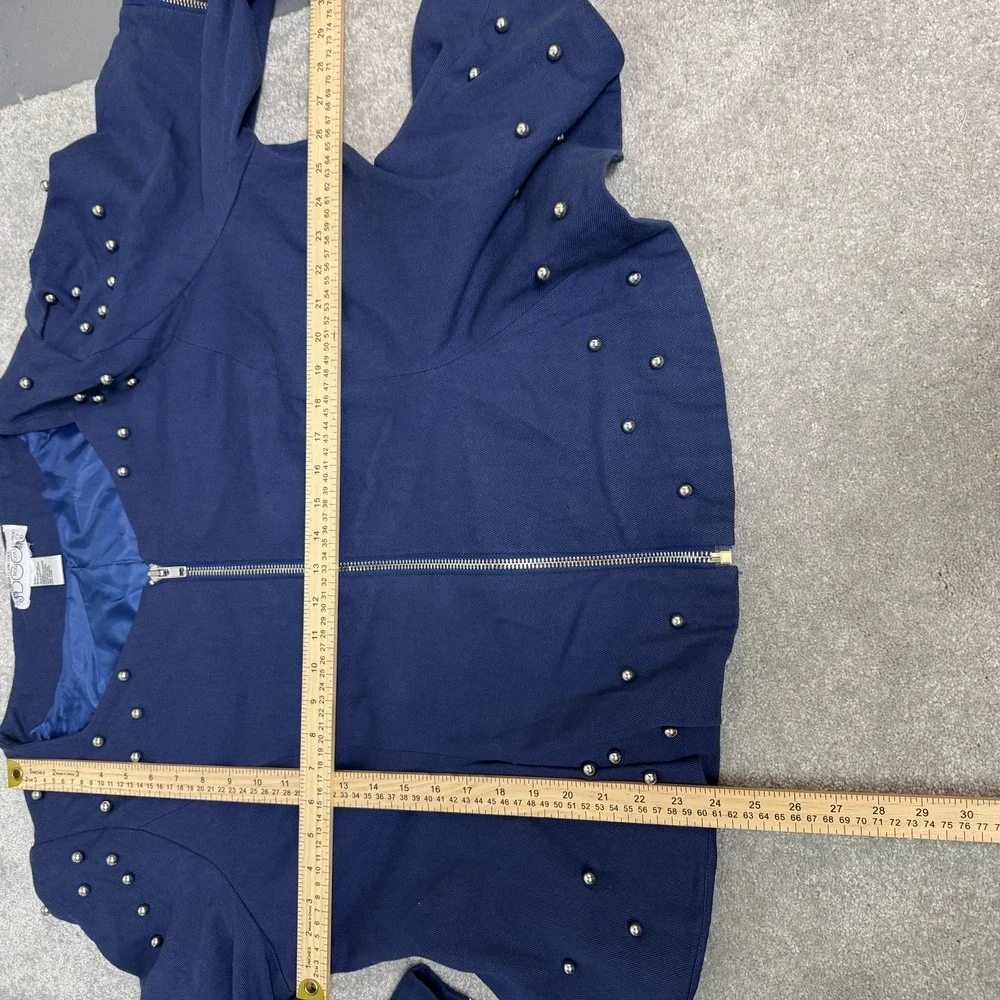 Dorinda Clark-Cole DCC Rose Collection Jacket Womens Large Blue Studded Zip